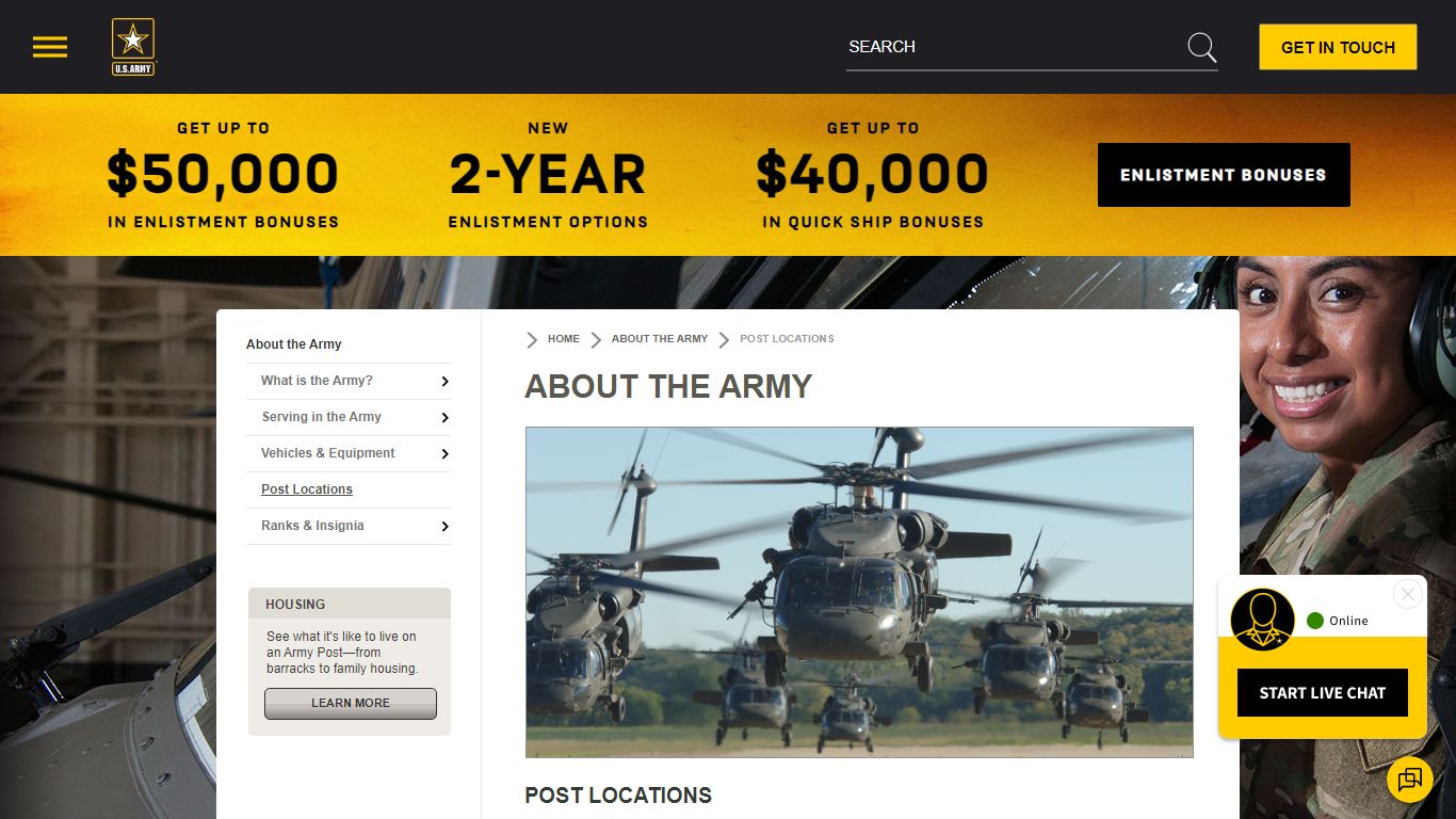 Post Locations | goarmy.com